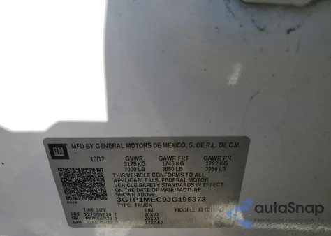 2018 GMC Sierra C1500 Sle z USA, uszkodzony, nr VIN 3GTP1MEC9JG195373